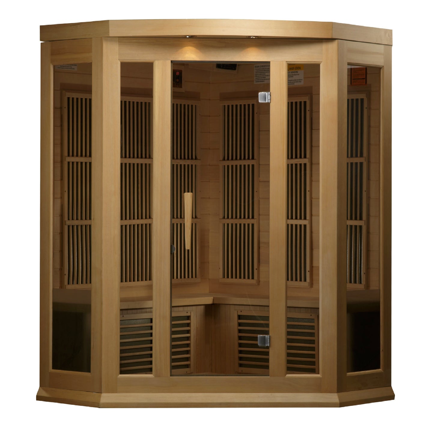 Maxxus 3-Person Corner Low EMF (Under 8MG) FAR Infrared Sauna (Canadian Hemlock) MX-K356-01