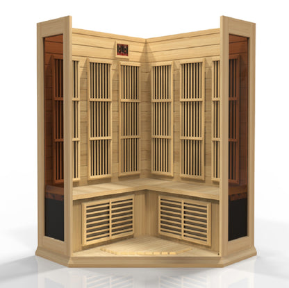 Maxxus 3-Person Corner Low EMF (Under 8MG) FAR Infrared Sauna (Canadian Hemlock) MX-K356-01