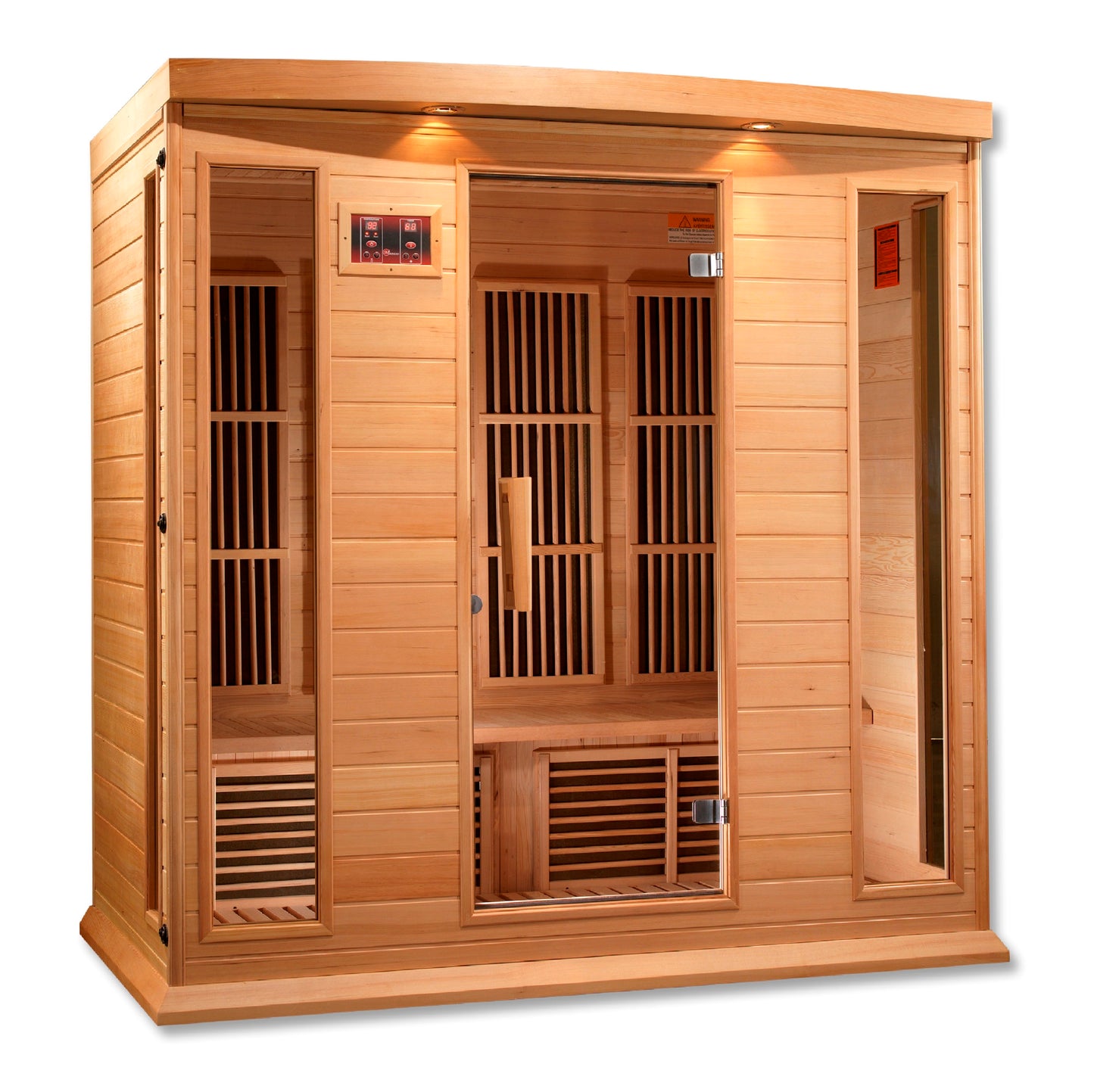 Maxxus 3-Person Corner Low EMF (Under 8MG) FAR Infrared Sauna (Canadian Hemlock) MX-J306-02S