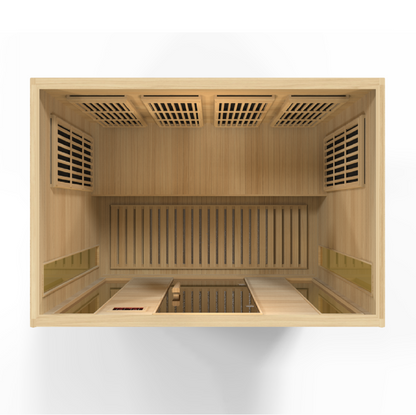 Maxxus 3-Person Corner Low EMF (Under 8MG) FAR Infrared Sauna (Canadian Hemlock) MX-J306-02S