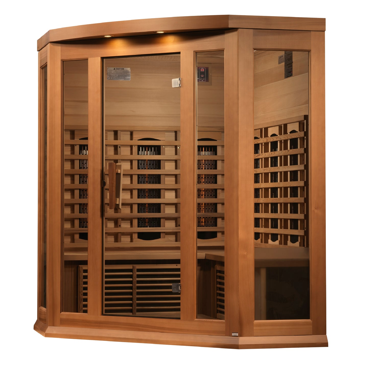 Maxxus 3-Person Corner Full Spectrum Near Zero EMF (Under 2MG) FAR Infrared Sauna (Canadian Red Cedar)