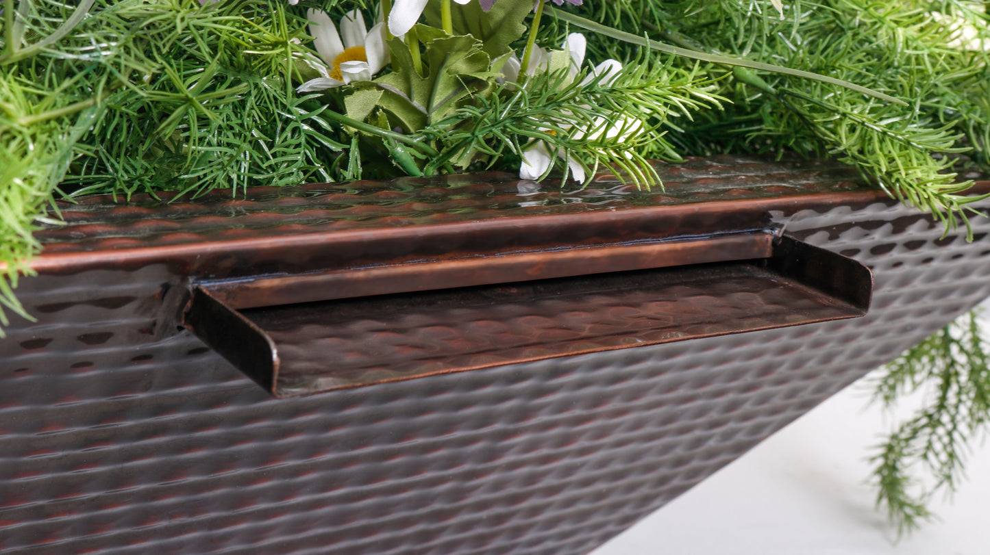 The Outdoor Plus Maya Hammered Copper Planter & Water Bowl