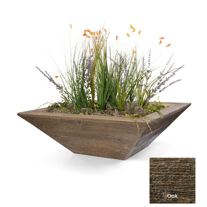 Maya Wood Grain Concrete Planter Bowl by The Outdoor Plus