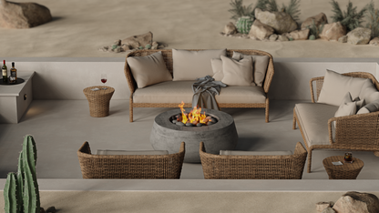 Prism Hardscapes Dune Concrete Gas Fire Bowl+ Free Cover