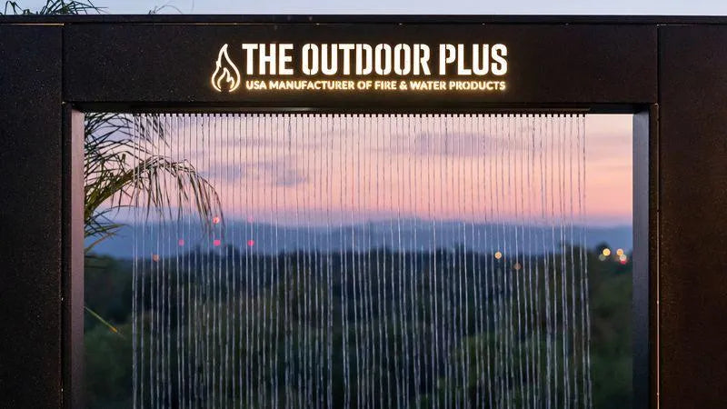 The Outdoor Plus - Paradise Waterfall -  Metal Powder Coat - With Copper Rainfall Scupper