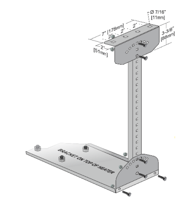 Schwank Universal Ceiling Mount Kit: Stainless steel for 2100 & 2300 Gas Heaters Series