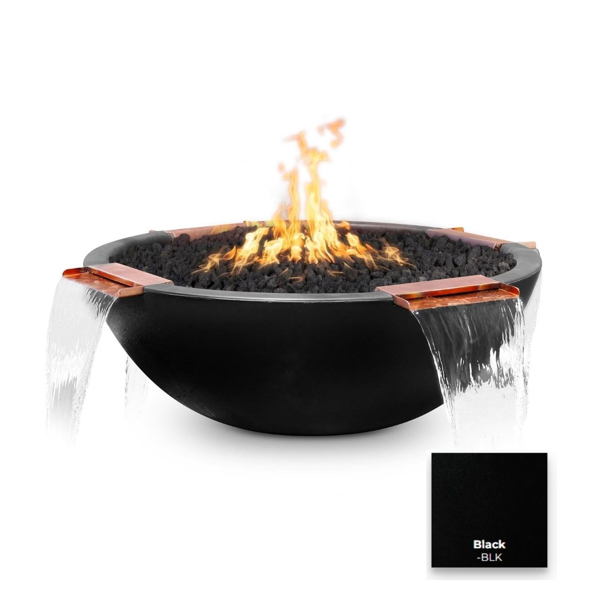 Sedona Concrete Fire & Water Bowl - 4 Way Spill by The Outdoor Plus - Free Cover Included