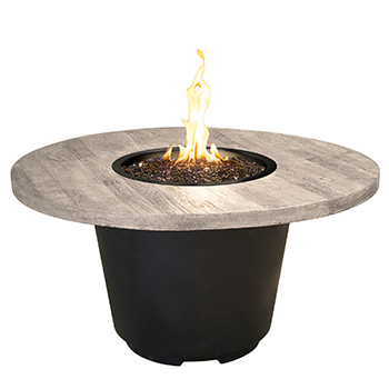 American Fyre Designs Reclaimed Wood Cosmopolitan Rectangle Firetable with Electronic Ignition + Free Cover