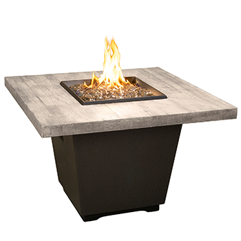 American Fyre Designs Reclaimed Wood Cosmopolitan Square Firetable with Electronic Ignition + Free Cover