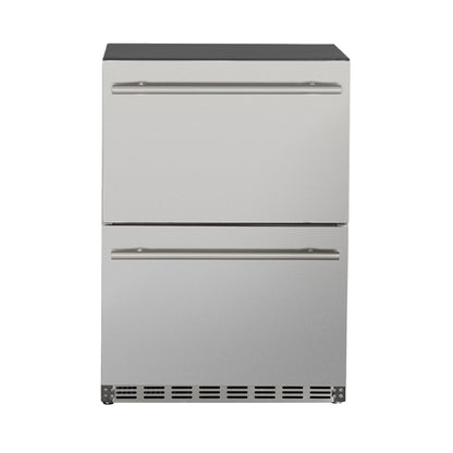 TrueFlame 5.3C Deluxe Outdoor Rated 2-Drawer Fridge - 24"