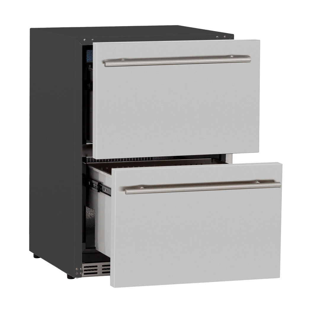 TrueFlame 5.3C Deluxe Outdoor Rated 2-Drawer Fridge - 24"