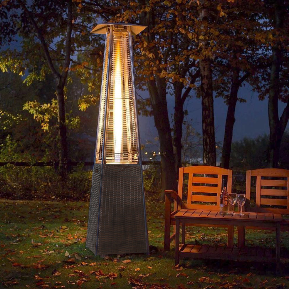 89" Tower Flame Propane Patio Heater - Dark Brown Wicker