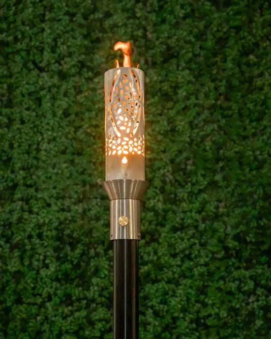 The Outdoor Plus Coral Fire Torch / Stainless Steel - Free Cover