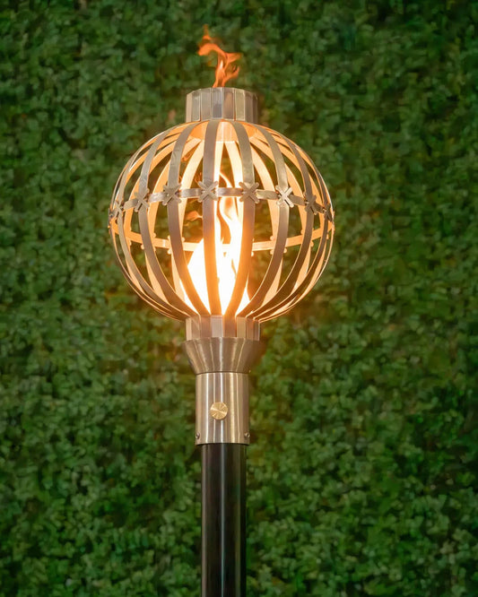 Globe Fire Torch / Stainless Steel by The Outdoor Plus - Free Cover Included