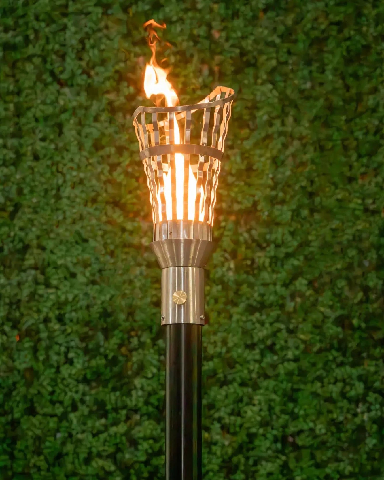 Roman Fire Torch / Stainless Steel by The Outdoor Plus - Free Cover Included