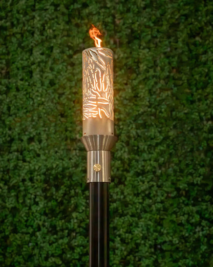 Tropical Fire Torch / Stainless Steel by The Outdoor Plus - Free Cover Included