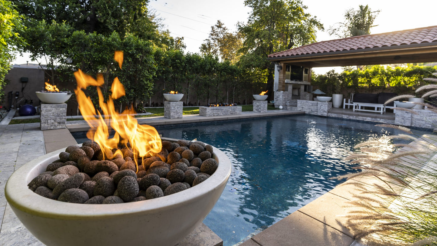 The Outdoor Plus Luna Concrete Fire Pit - Free Cover