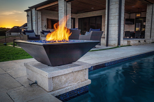 The Outdoor Plus Maya Concrete Fire Bowl - Free Cover