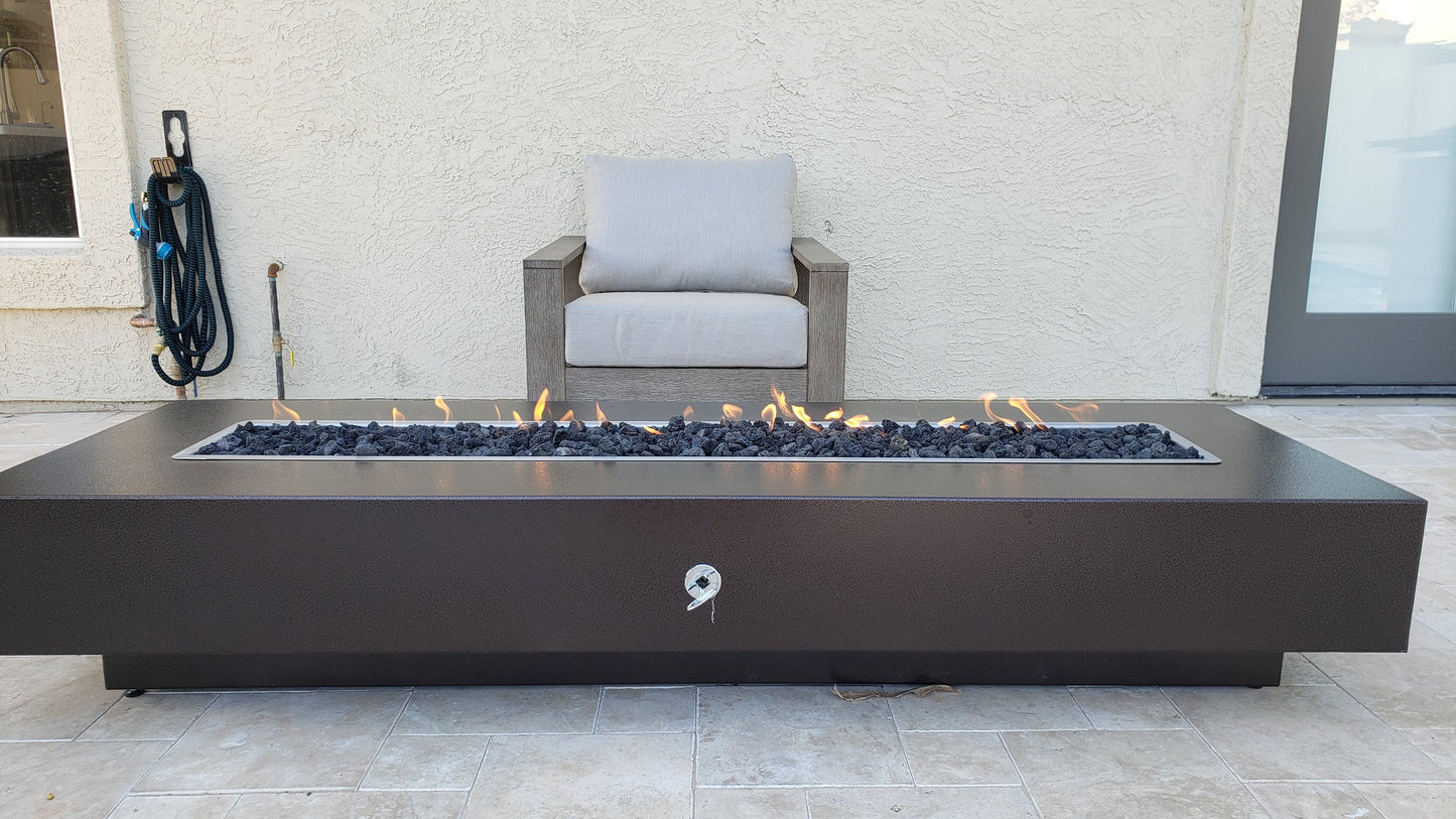 Cabo Linear Concrete Fire Pit by The Outdoor Plus - Free Cover Included