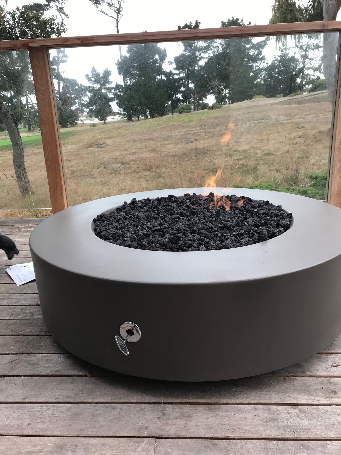 The Outdoor Plus Florence Concrete Fire Pit 54" - Free Cover