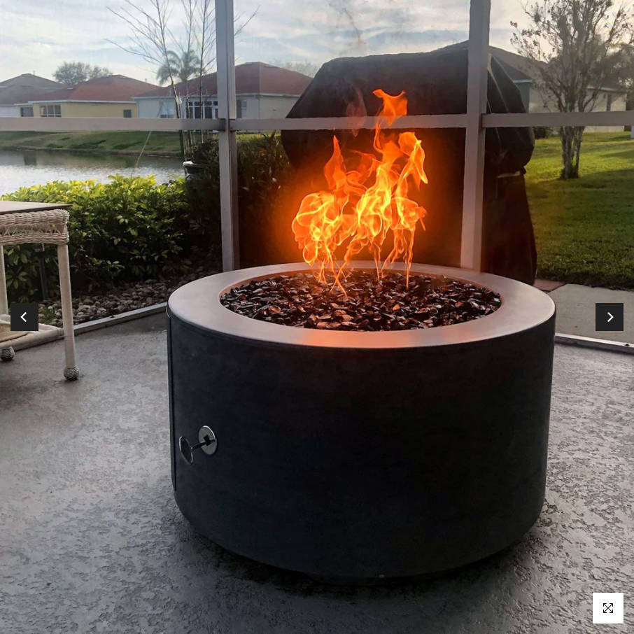 The Outdoor Plus Florence Concrete Fire Pit 46" / 20" Tall + Free Cover