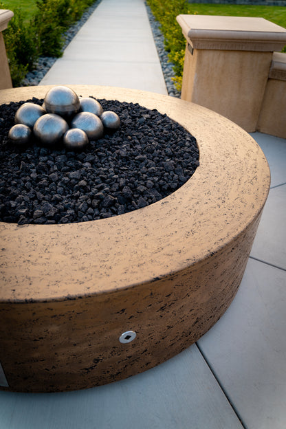 The Outdoor Plus Florence Concrete Fire Pit 72"- Free Cover