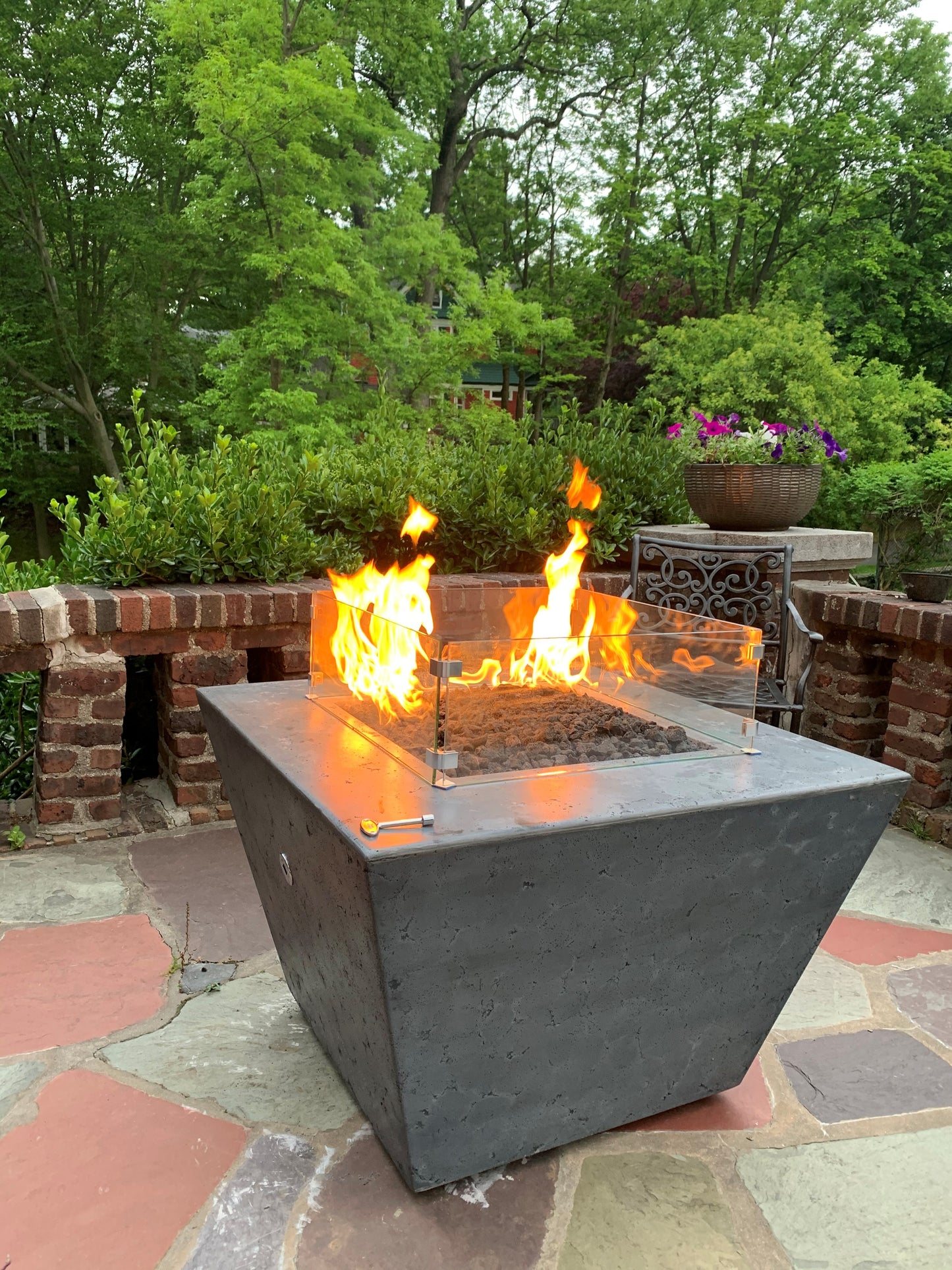 The Outdoor Plus Redan Concrete Fire Pit - Free Cover