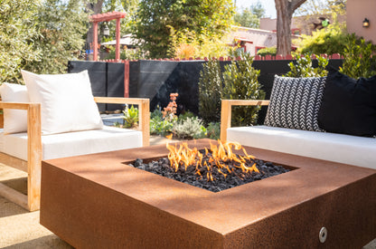 The Outdoor Plus Cabo Square Metal Fire Pit + Free Cover