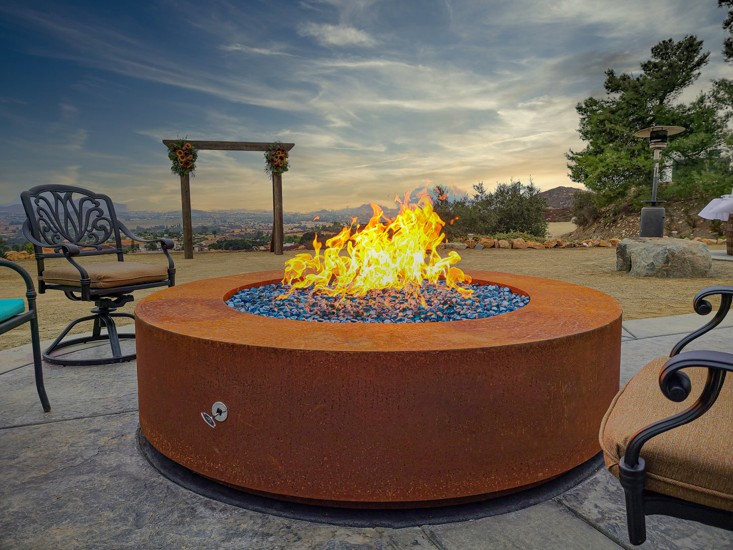The Outdoor Plus Unity Steel Fire Pit - 24" Tall - Free Cover