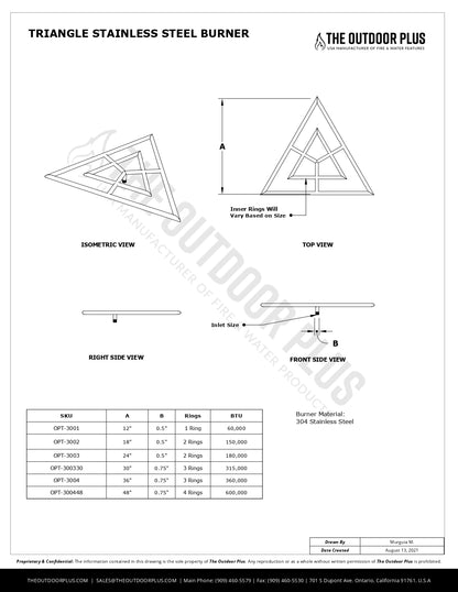 The Outdoor Plus - Triangle Stainless Steel Burner