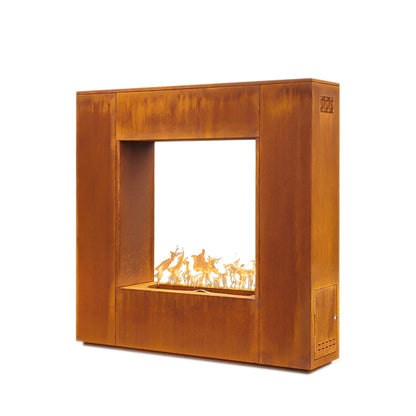 The Outdoor Plus Williams Outdoor Fireplace - Corten Steel