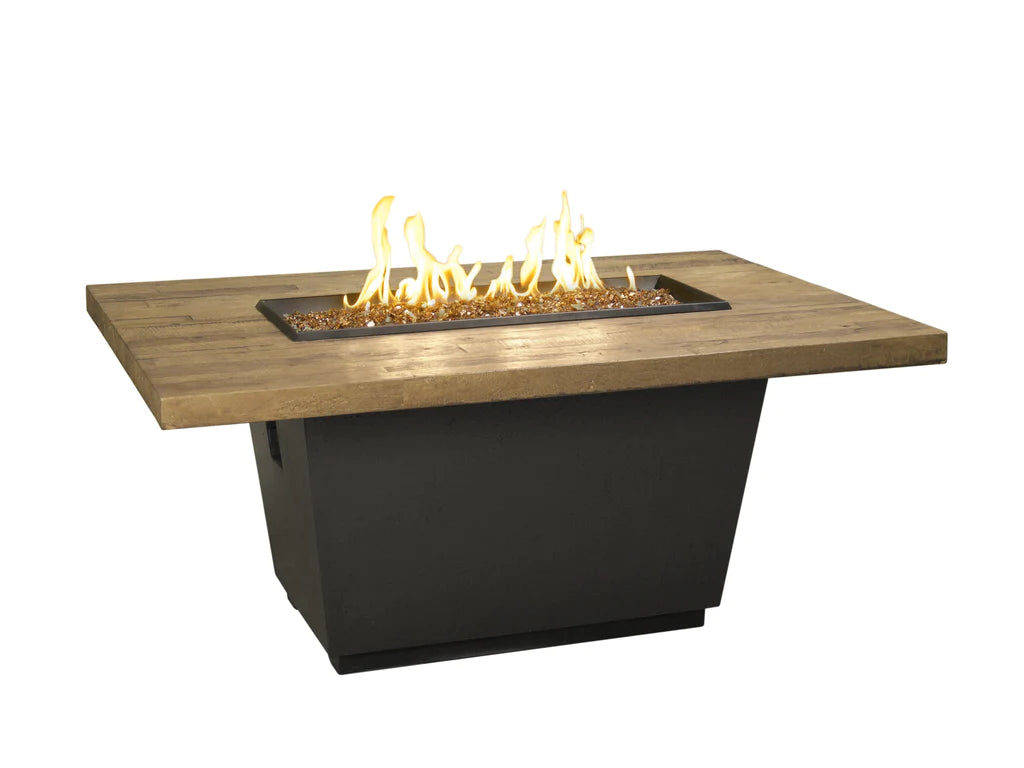 American Fyre Designs Reclaimed Wood Cosmo Rectangle Firetable with Electronic Ignition + Free Cover