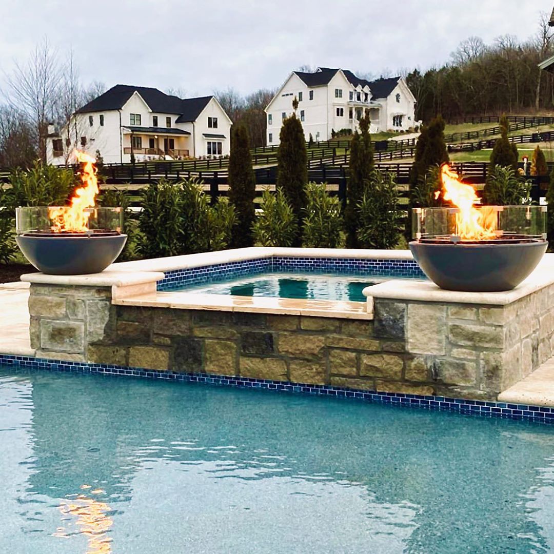 The Outdoor Plus Sedona Concrete Fire Bowl - Free Cover