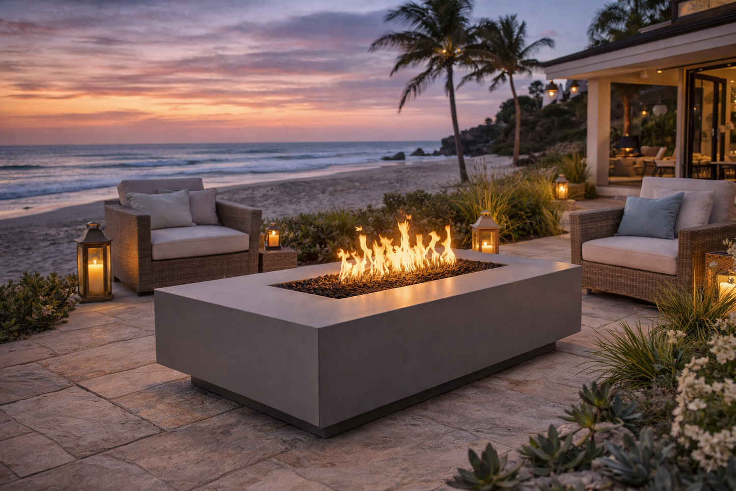 Cabo Linear Metal Fire Pit