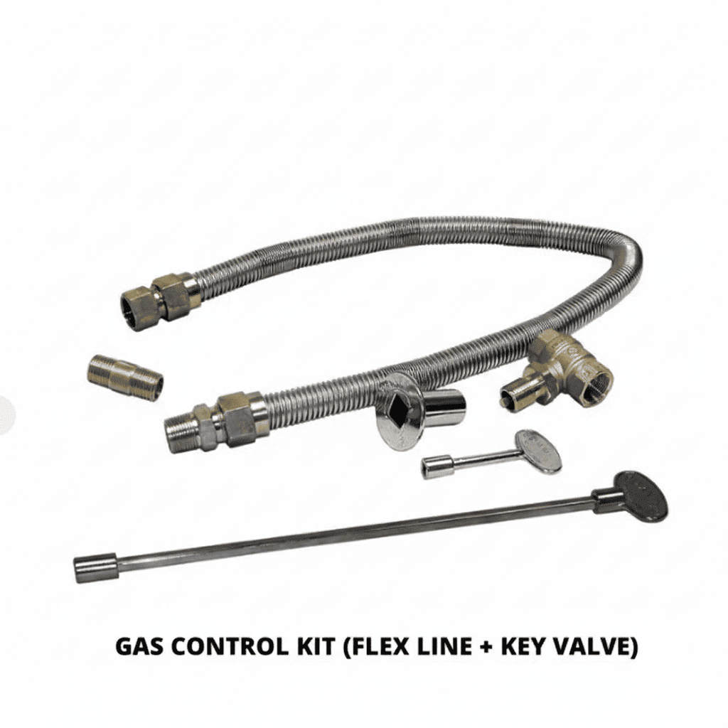 Warming Trends gas control kit with flex line and key valve