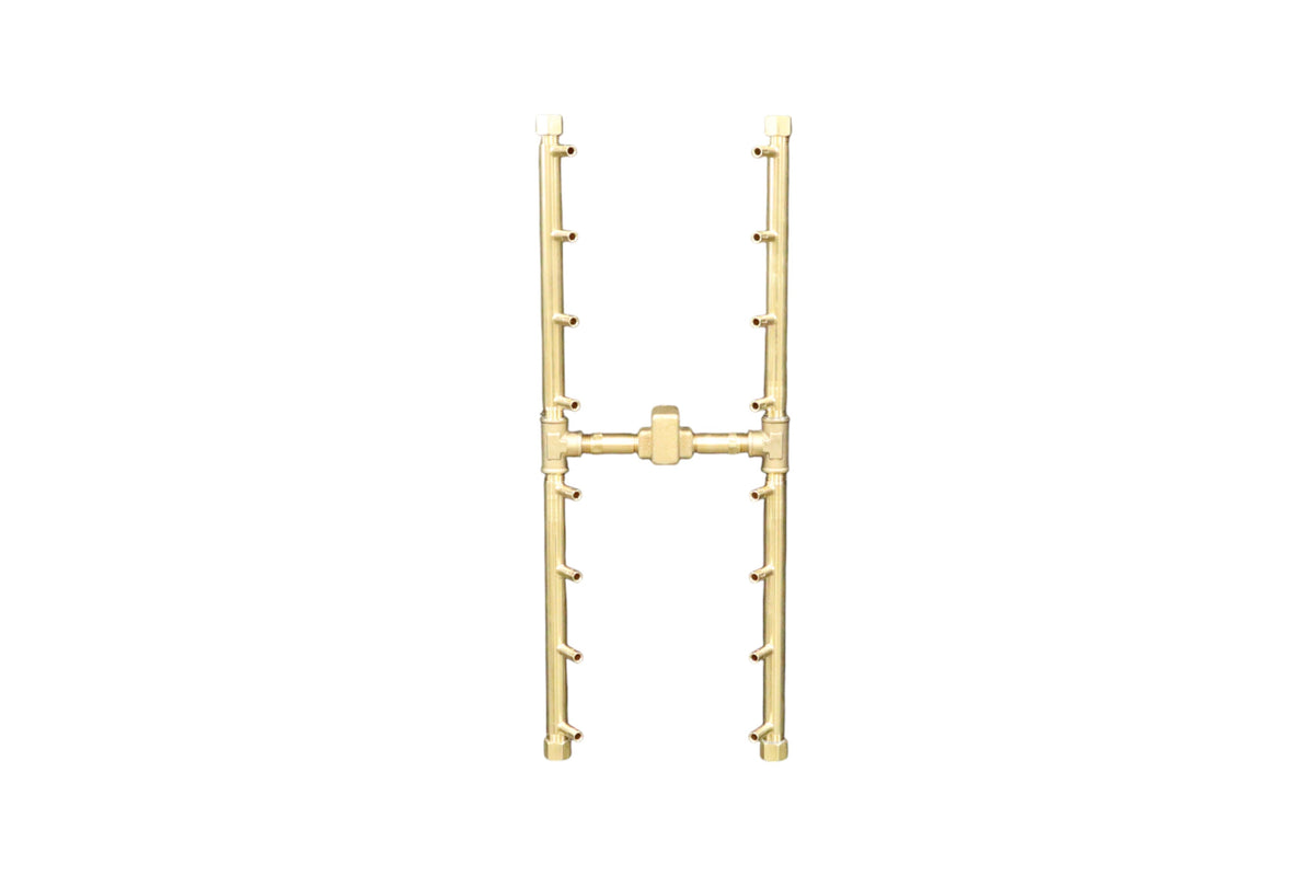 Warming Trends H-Style Crossfire 2.0 Brass Fire Pit Burner 160K BTU UH160
