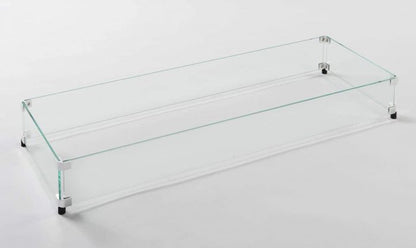 American Fyre Designs Rectangular Glass Wind Guard 35x14.5-In