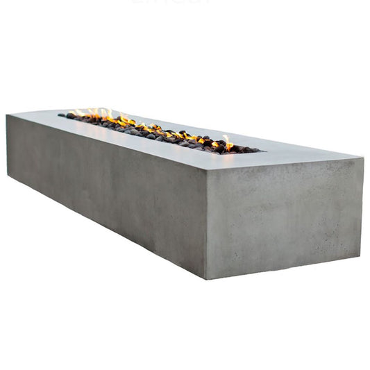 GFRC Linear Fire Pit Table Match Lit - Free Cover