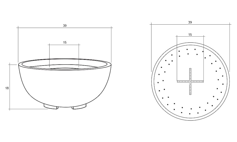 Prism Hardscapes 39" Moderno 1 Fire Bowl | American Fire Features