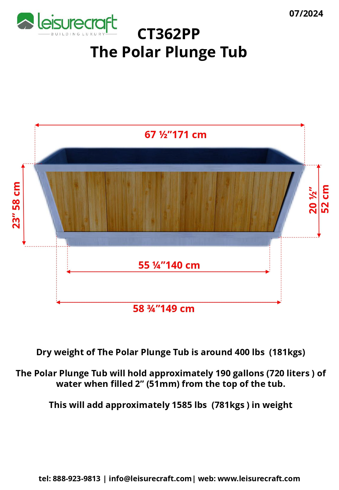 Dundalk Leisurecraft The Polar Plunge Tub