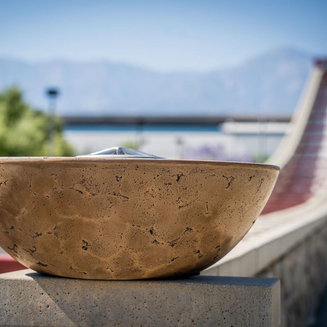 The Outdoor Plus Sedona Concrete Fire Bowl - Free Cover