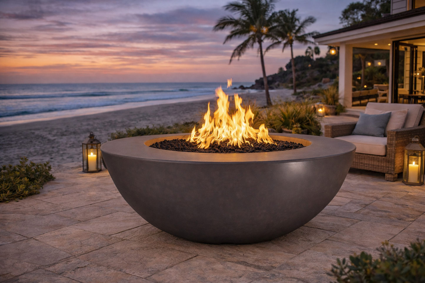 Sedona Wide Ledge Concrete Fire Pit