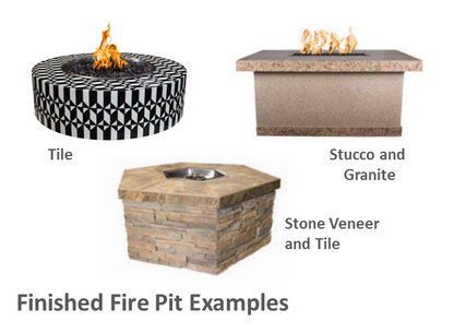 The Outdoor Plus 84" x 84" x 24" Ready-to-Finish Square Gas Fire Table Kit + Free Cover - The Fire Pit Collection