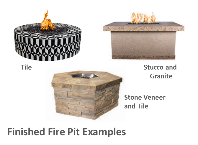 The Outdoor Plus 48" x 30" x 16" Ready-to-Finish Rectangular Gas Fire Table Kit + Free Cover - The Fire Pit Collection
