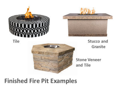 The Outdoor Plus 72" x 30" x 16" Ready-to-Finish Rectangular Gas Fire Table Kit + Free Cover - The Fire Pit Collection