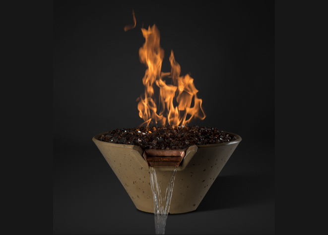 Cascade Conical Fire on Glass Water Bowl- Free Cover