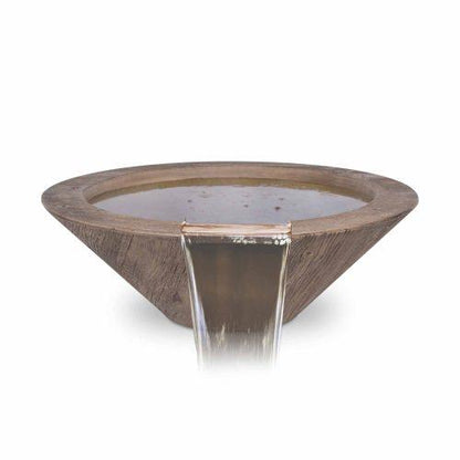 The Outdoor Plus Cazo Wood Grain Concrete Water Bowl + Free Cover