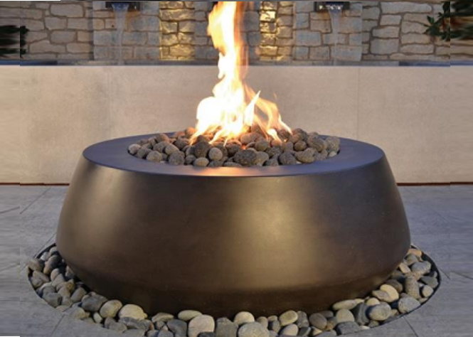 Round Belize Fire Pit with Electronic Ignition - Free Cover