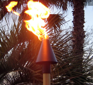 Fire by Design Black Cone Automated Gas Tiki Torch + Free Cover - The Fire Pit Collection