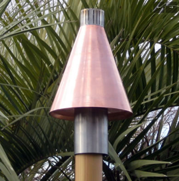 Fire by Design Copper Cone Automated Gas Tiki Torch + Free Cover - The Fire Pit Collection